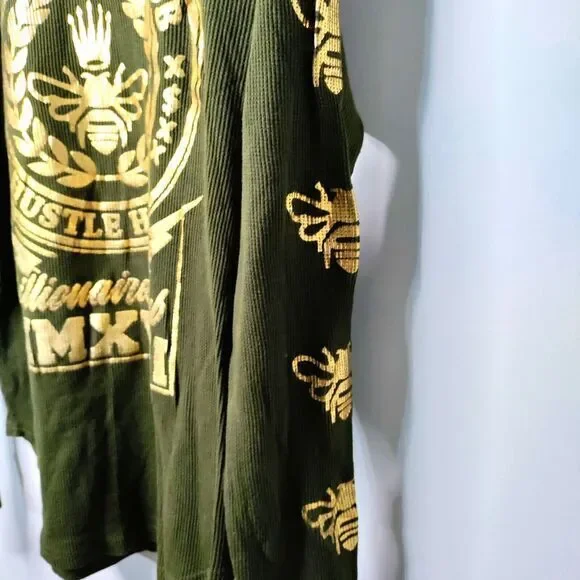 Switch Remarkable Men L Billionaire Club Hustle Hard Waffle Knit Shirt Preppy - Picture 5 of 9